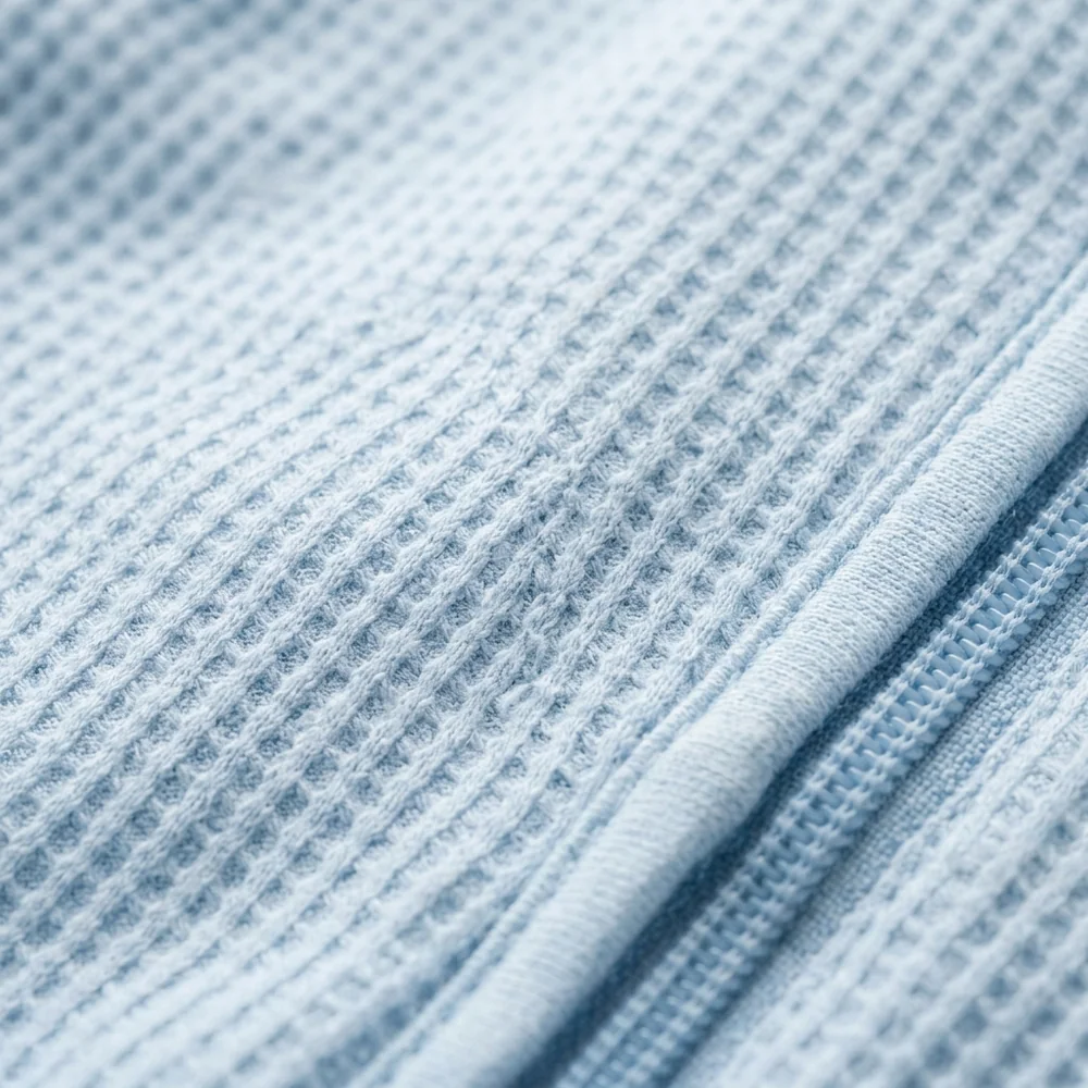 Macro photograph of the real snösoft honeycomb air-cell knit and chin guard
