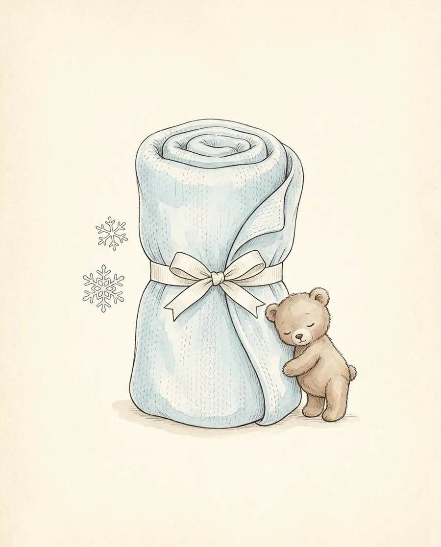 First-Winter Swaddle storybook illustration