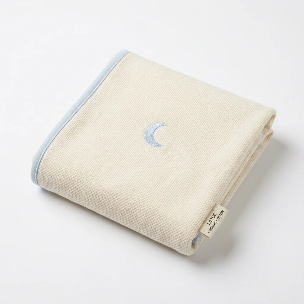 Den Sleep Sack folded with moon embroidery visible